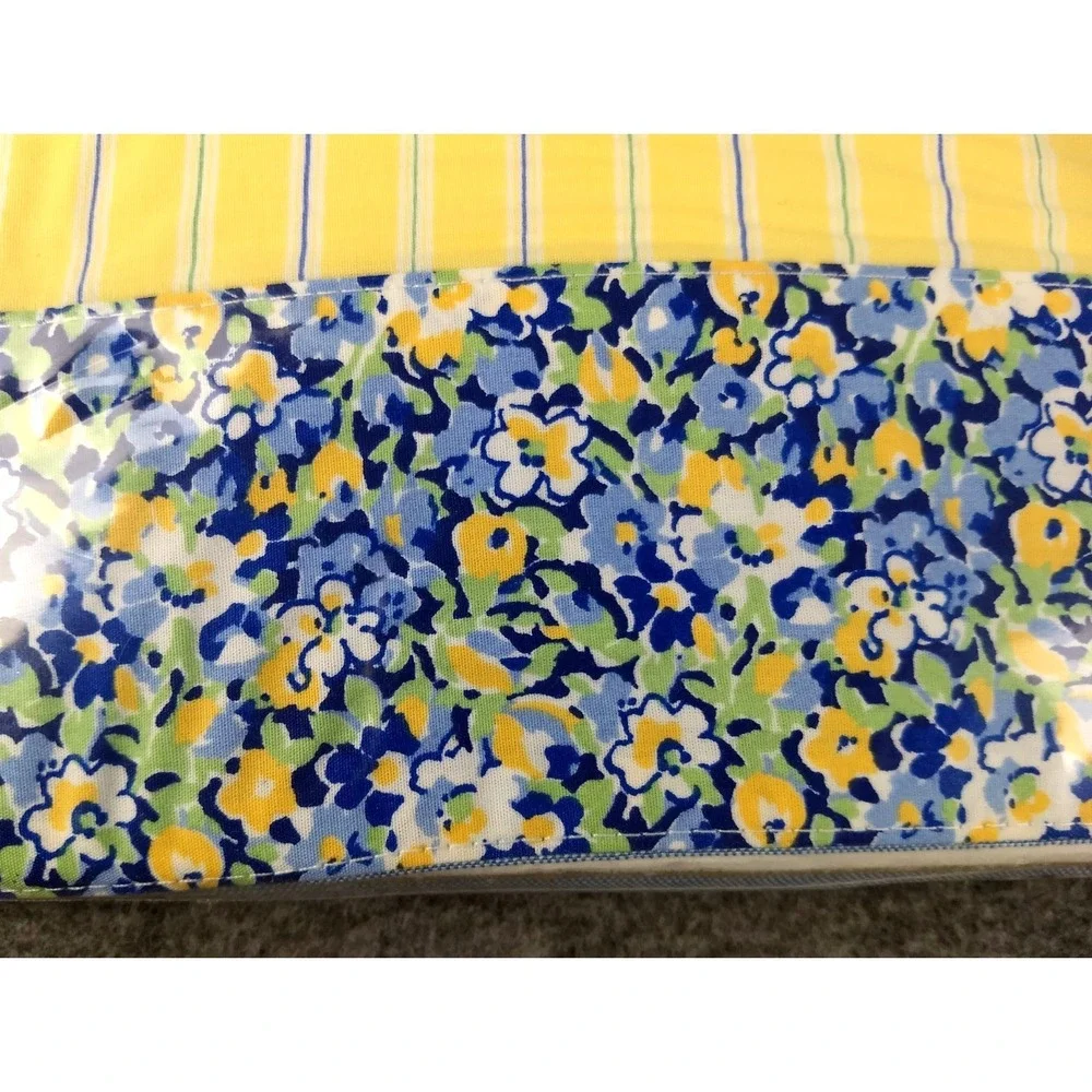 Tommy Hilfiger Twin Flat Sheet Cotton Elizabeth‎ Anne Floral Yellow Stripe NEW